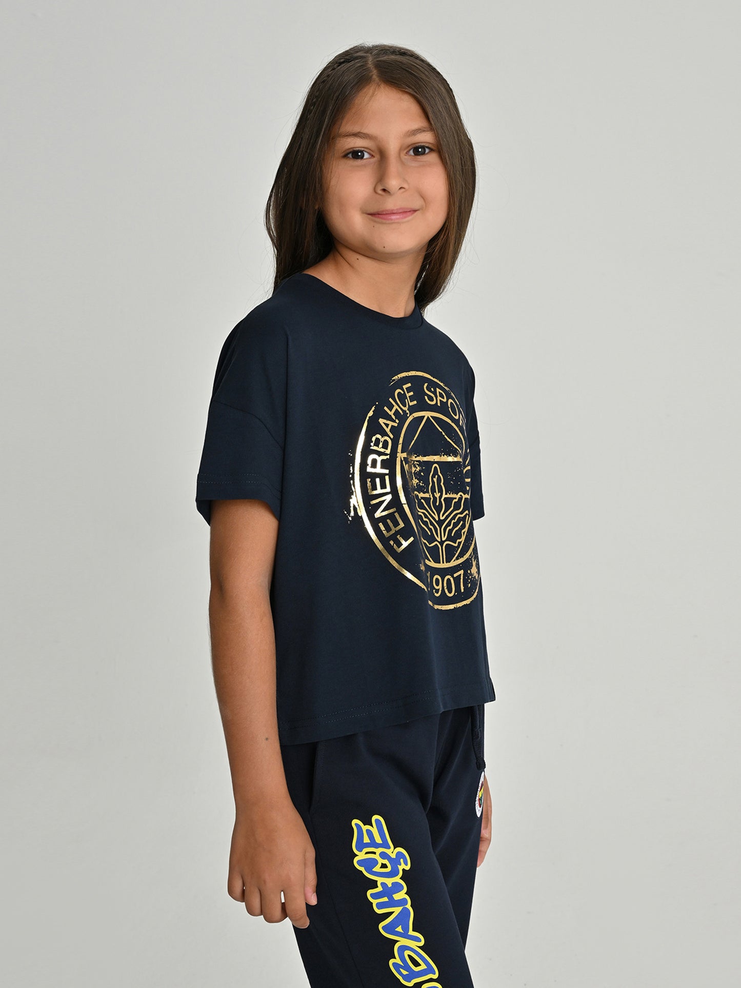 Fenerbahçe Lacivert Tribün Gold Logolu Çocuk Tshirt