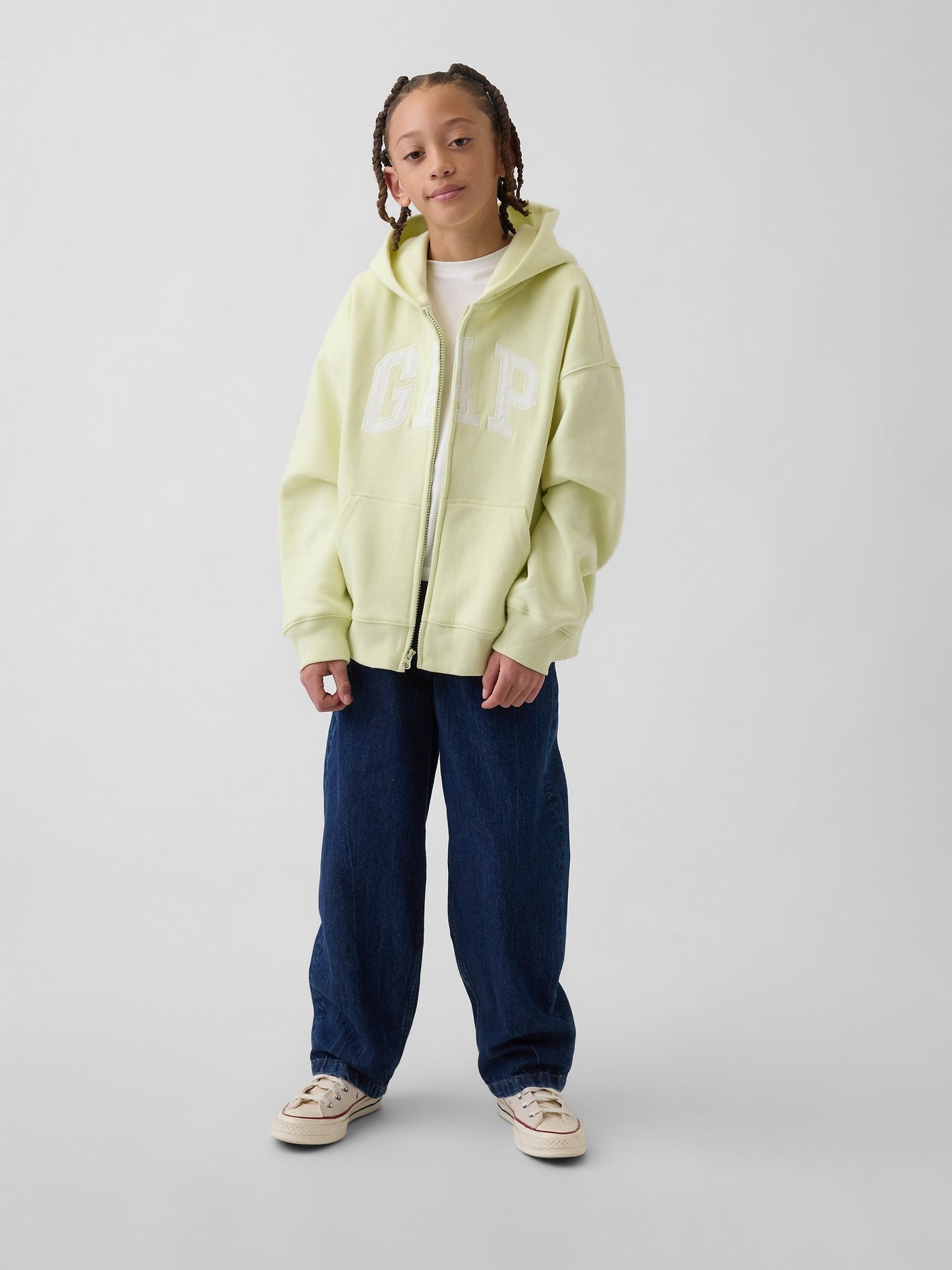 Açık Yeşil Vintagesoft Logo Fermuarlı Sweatshirt