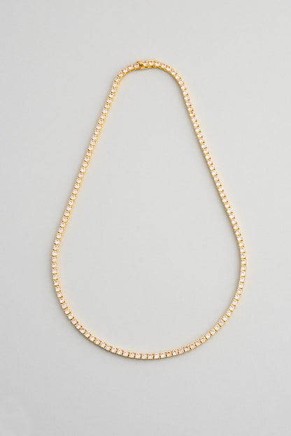 Renkli Taşlı 18 Ayar Sarı Altın Kaplama 42 Cm Gümüş Su Yolu Kolye 5154160644