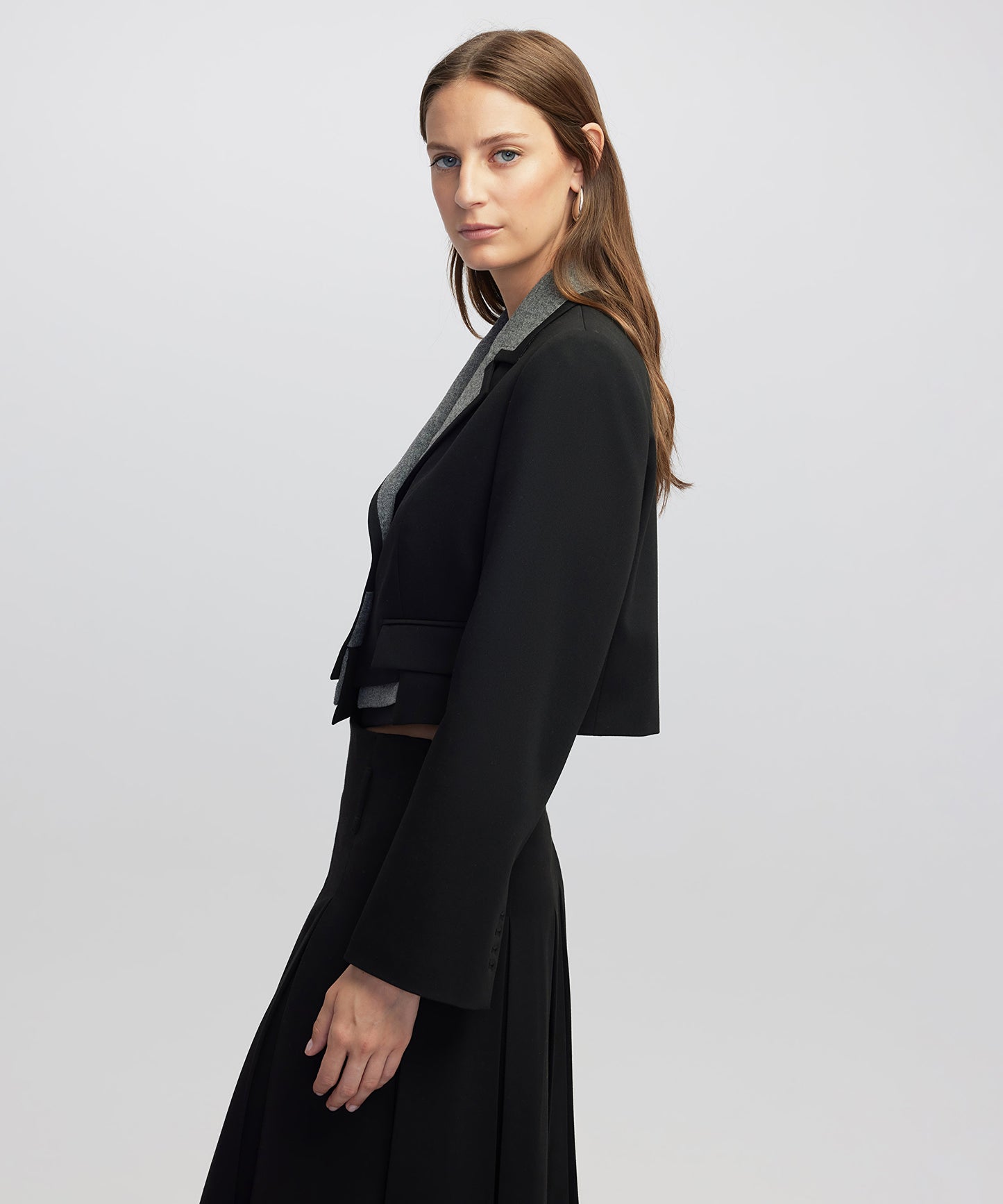 Kumaş Mix Crop Blazer