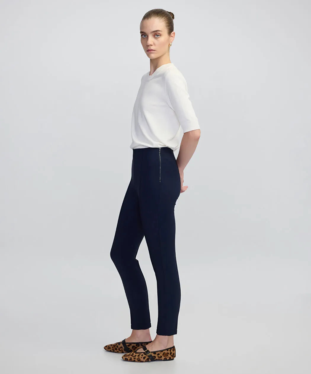 Metal Fermuarlı Skinny Fit Pantolon