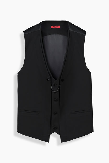 Happy Slim Fit Yelekli Siyah Smokin