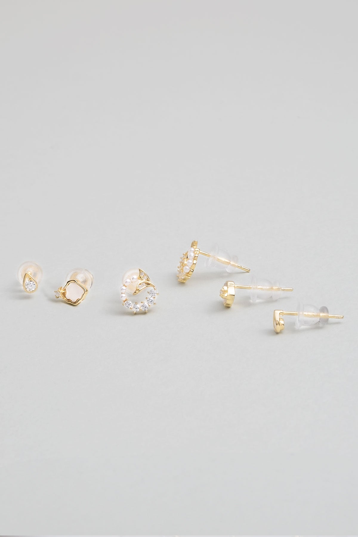 Deniz Ikonları 18 Ayar Sarı Altın Kaplama Gümüş Çoklu Küpe 5154940144