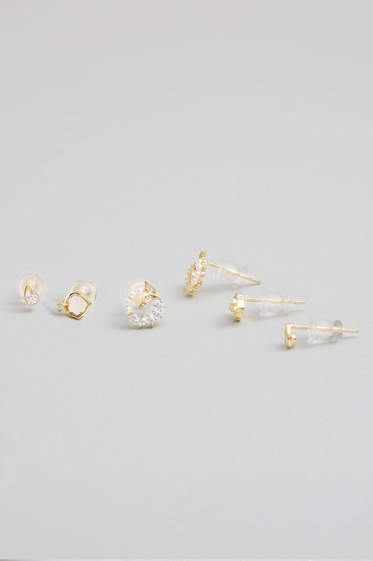 Deniz Ikonları 18 Ayar Sarı Altın Kaplama Gümüş Çoklu Küpe 5154940144