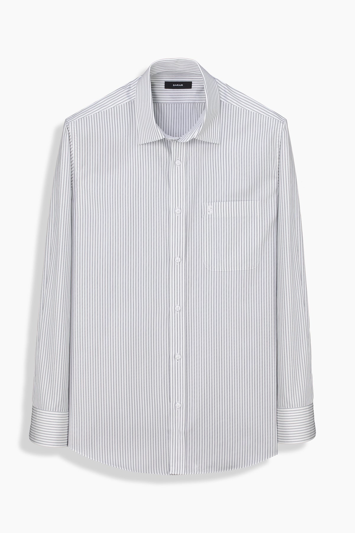 Elvio Çizgili Siyah Gömlek