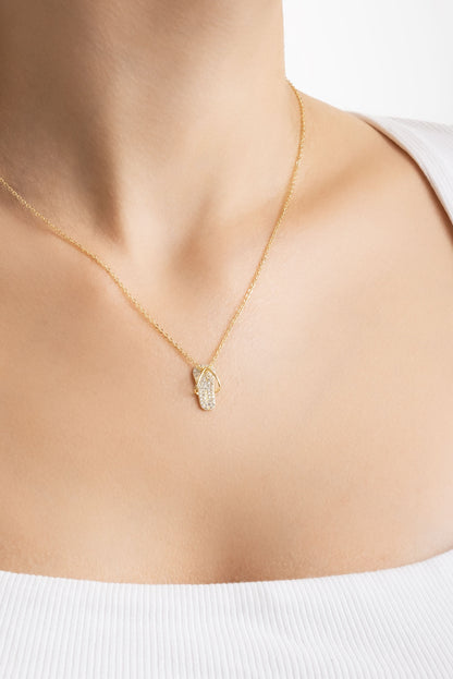 Yaz Esintisi 18 Ayar Sarı Altın Kaplama 42 Cm Gümüş Kolye 5155540144