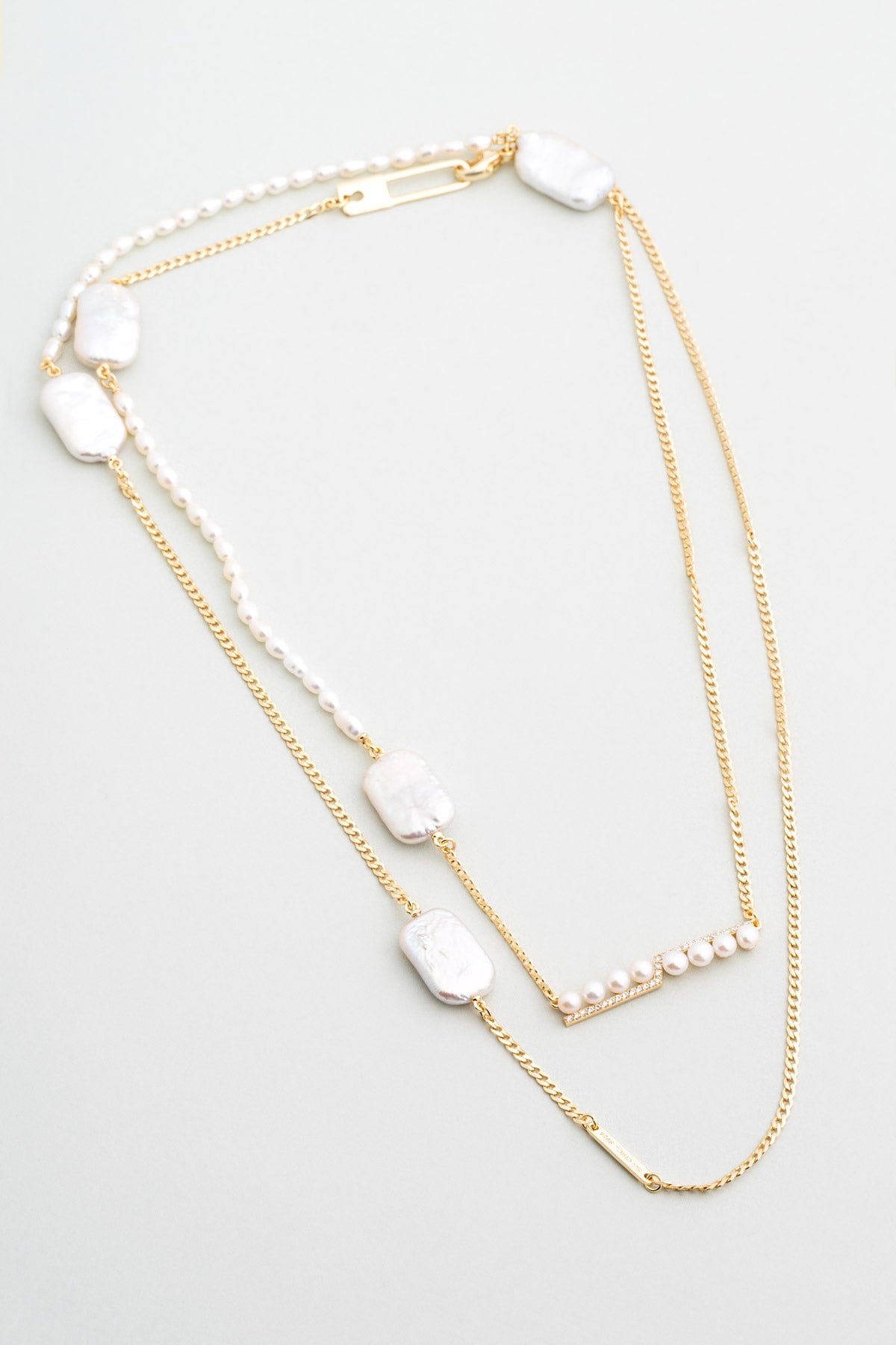 Ikonik 18 Ayar Sarı Altın Kaplama 95 Cm Gümüş Inci Kolye 5157206244