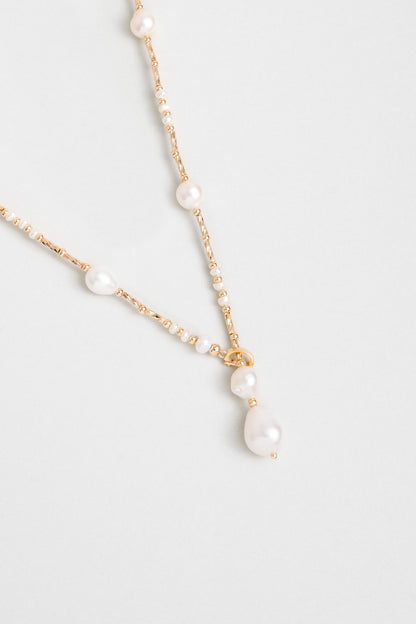 Helen 18 Ayar Sarı Altın Kaplama 50 Cm Gümüş Inci Kolye 5157236244