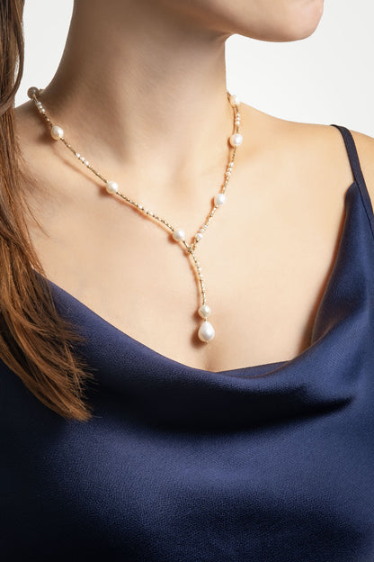 Helen 18 Ayar Sarı Altın Kaplama 50 Cm Gümüş Inci Kolye 5157236244