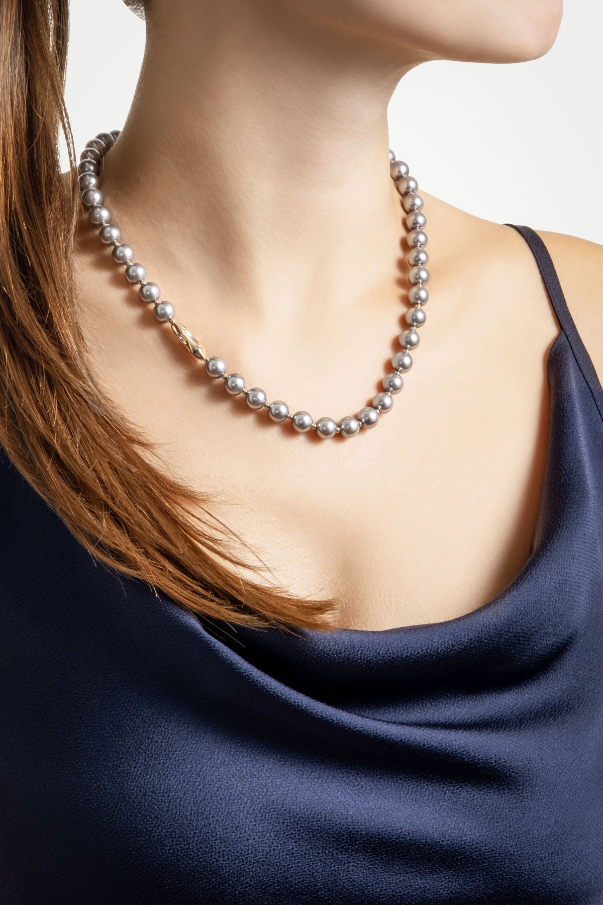 Audrey 18 Ayar Sarı Altın Kaplama 44 Cm Gümüş Inci Kolye 5157416244