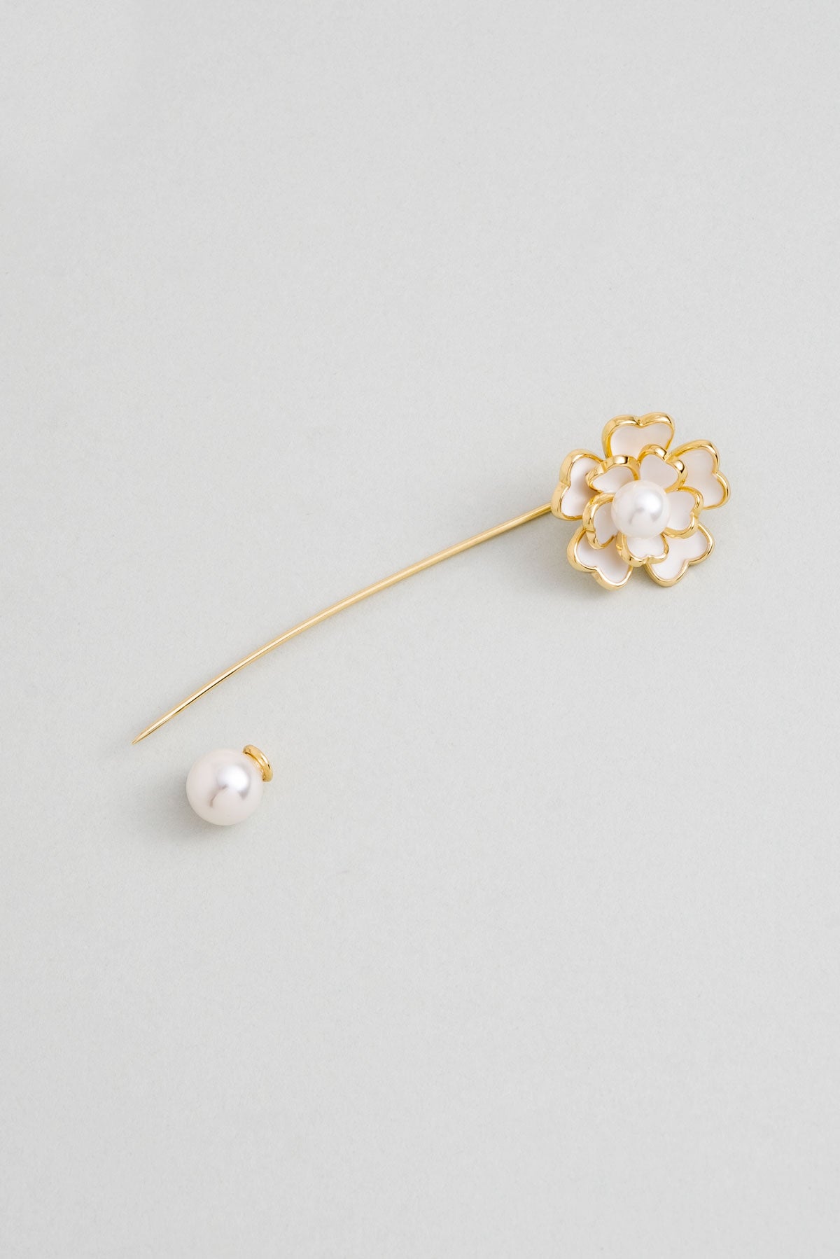 Inci Çiçeği 18 Ayar Sarı Altın Kaplama Gümüş Broş 5158356244