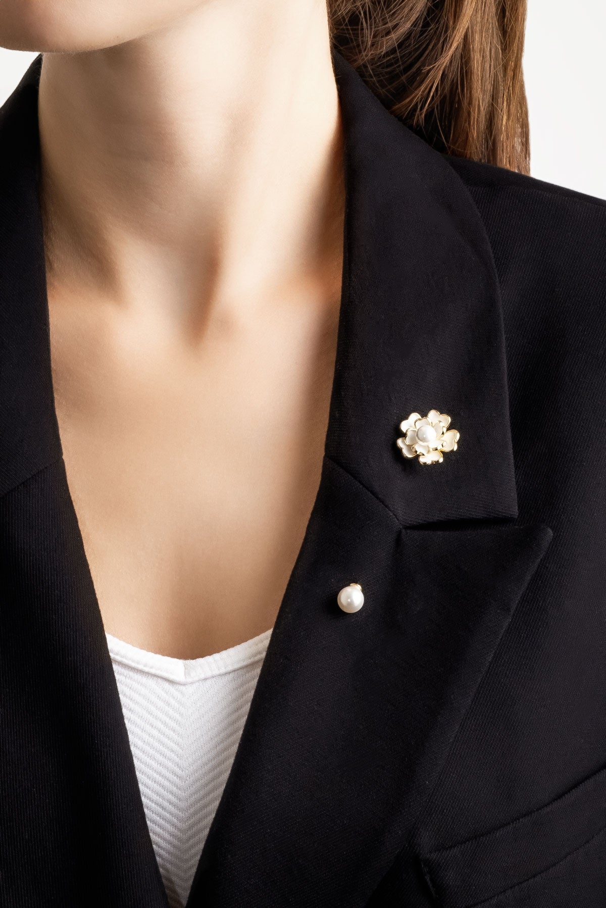 Inci Çiçeği 18 Ayar Sarı Altın Kaplama Gümüş Broş 5158356244