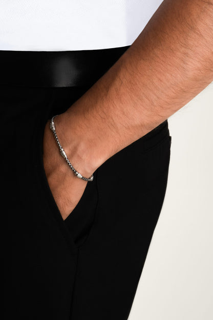 Kronos Italyan Rutenyum Kaplama 22 Cm Gümüş Erkek Bileklik 5159874299
