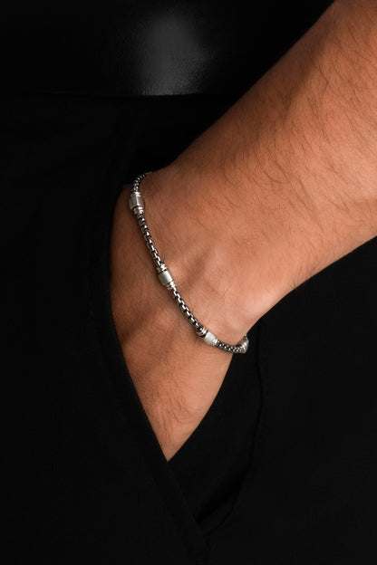 Kronos Italyan Rutenyum Kaplama 22 Cm Gümüş Erkek Bileklik 5159874299