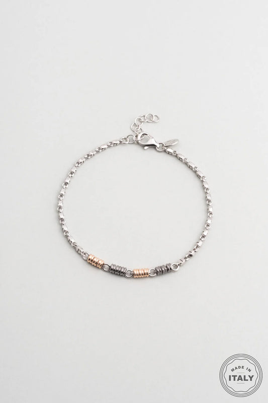 Italyan Renkli 22 Cm Gümüş Erkek Bileklik 5159899999