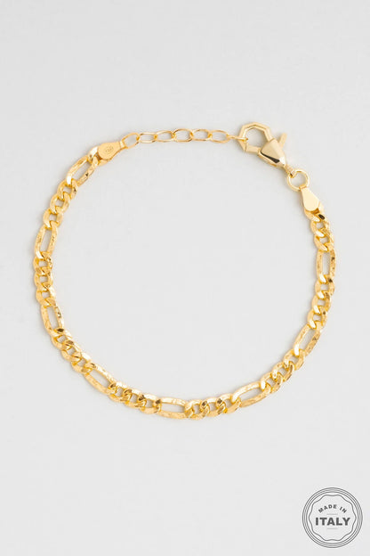 Italyan Tasarım 18 Ayar Sarı Altın Kaplama 21 Cm Gümüş Bileklik 5160404499