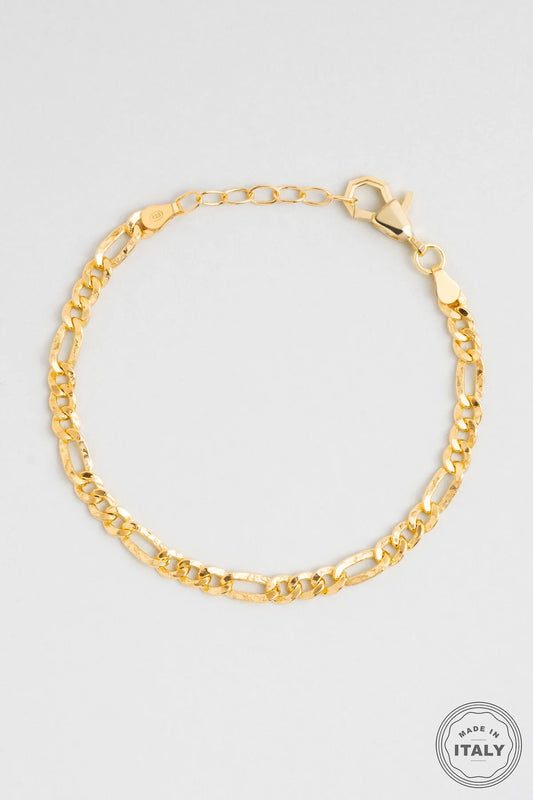 Italyan Tasarım 18 Ayar Sarı Altın Kaplama 21 Cm Gümüş Bileklik 5160404499