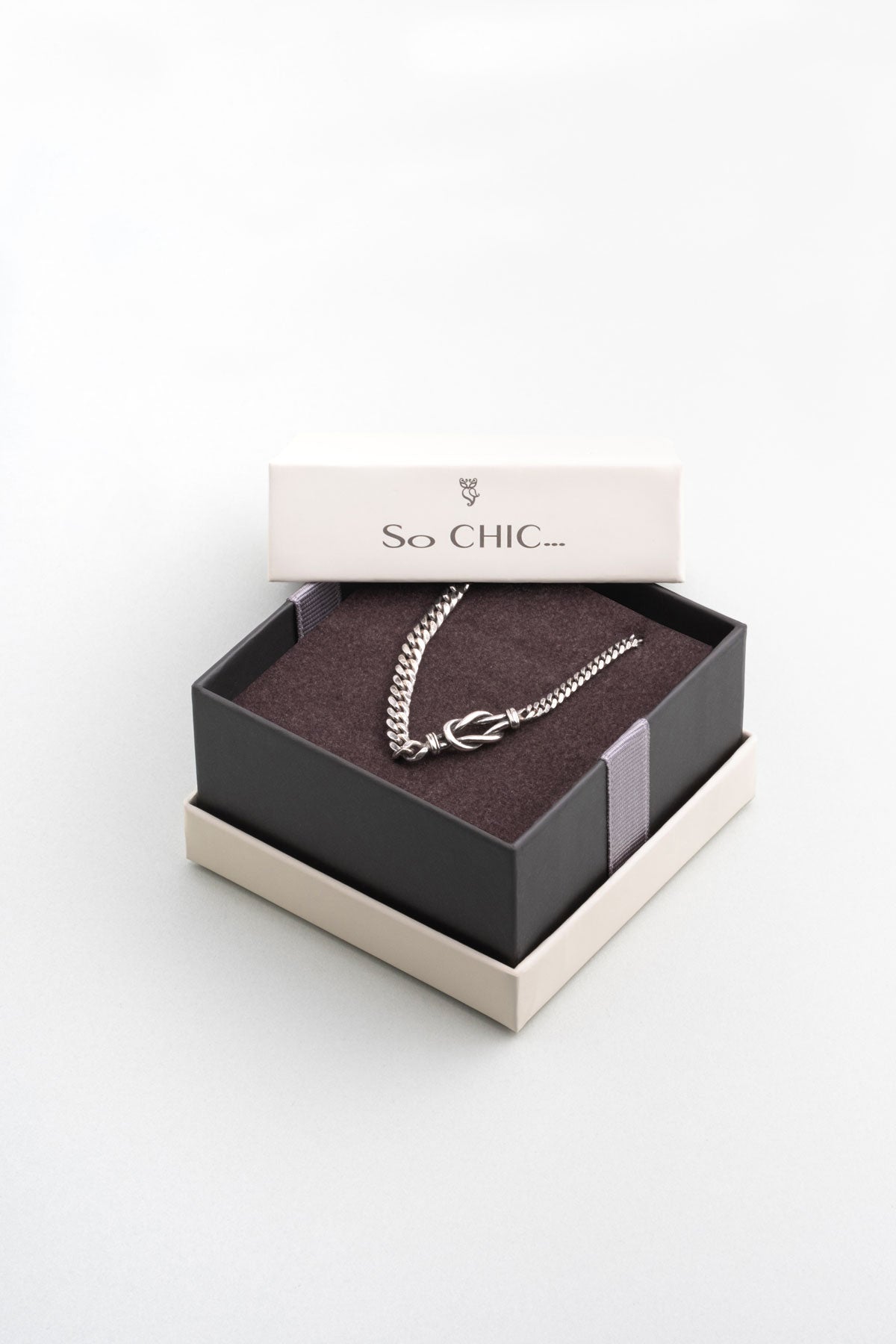 Italyan Tasarım Düğüm Detaylı 55 Cm Gümüş Erkek Kolye 5160514299