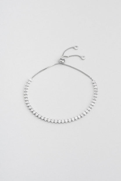 Modern Tasarım 18 Ayar Beyaz Altın Kaplama Ayarlanabilir Gümüş Su Yolu Bileklik 5160860199