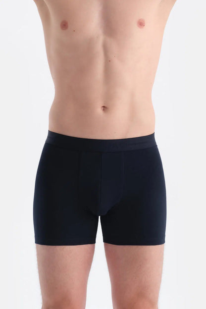 Lacivert 5210 Düz Pamuk Boxer