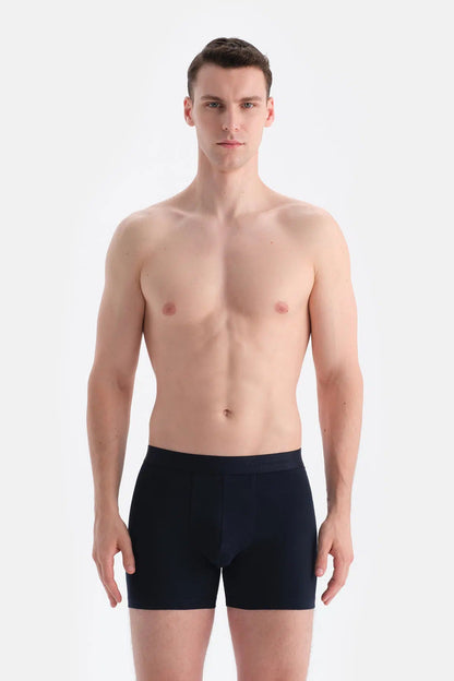 Lacivert 5210 Düz Pamuk Boxer