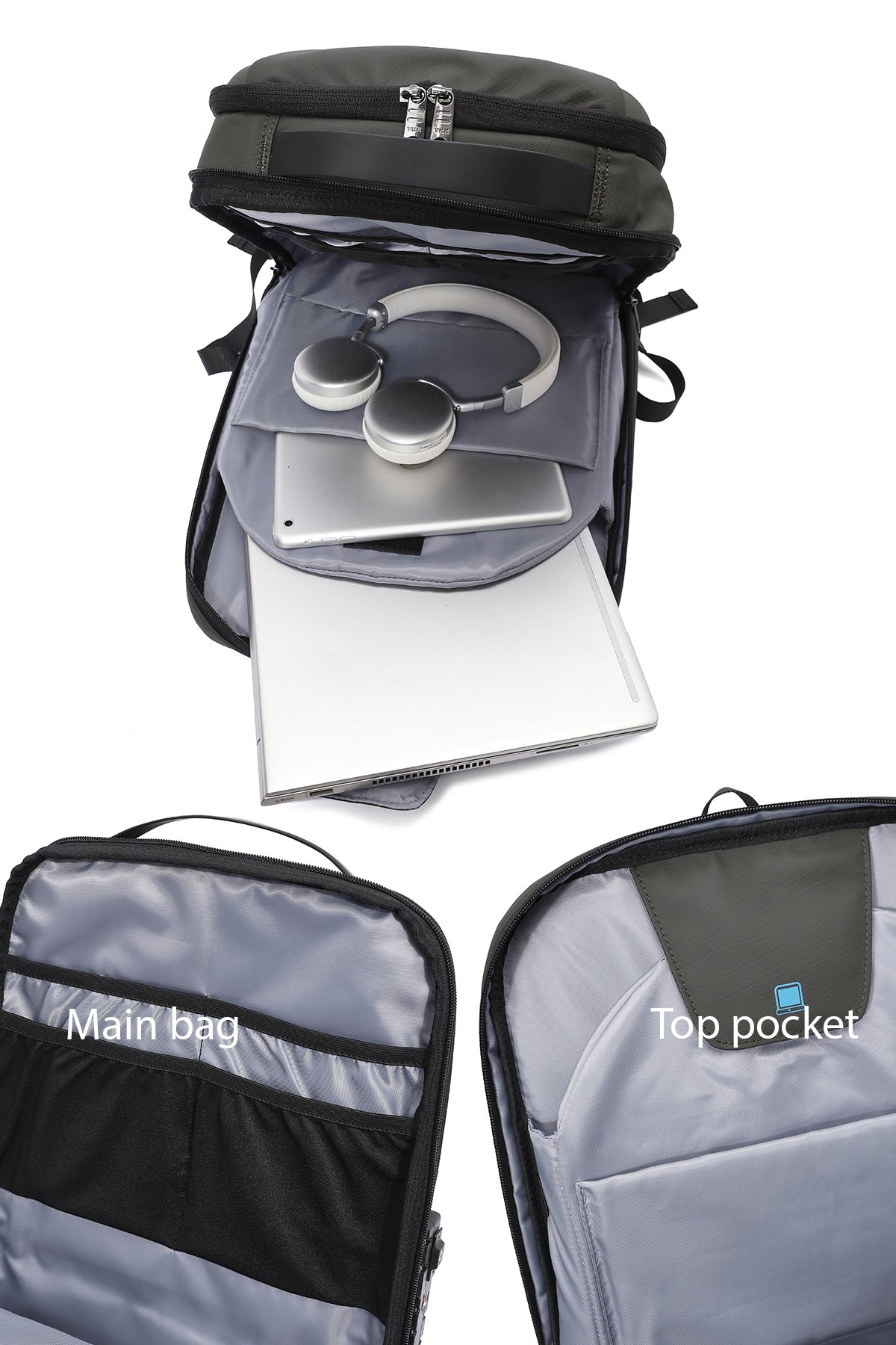 D-pack Erkek Haki Teknolojik Hardcase Sırt Çantası