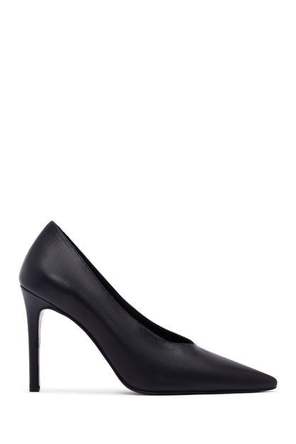 Kadın Siyah Ince Topuklu Deri Stiletto