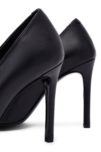 Kadın Siyah Ince Topuklu Deri Stiletto