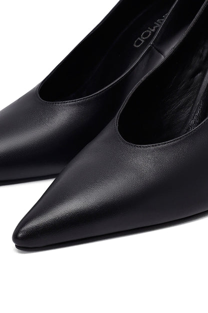 Kadın Siyah Ince Topuklu Deri Stiletto
