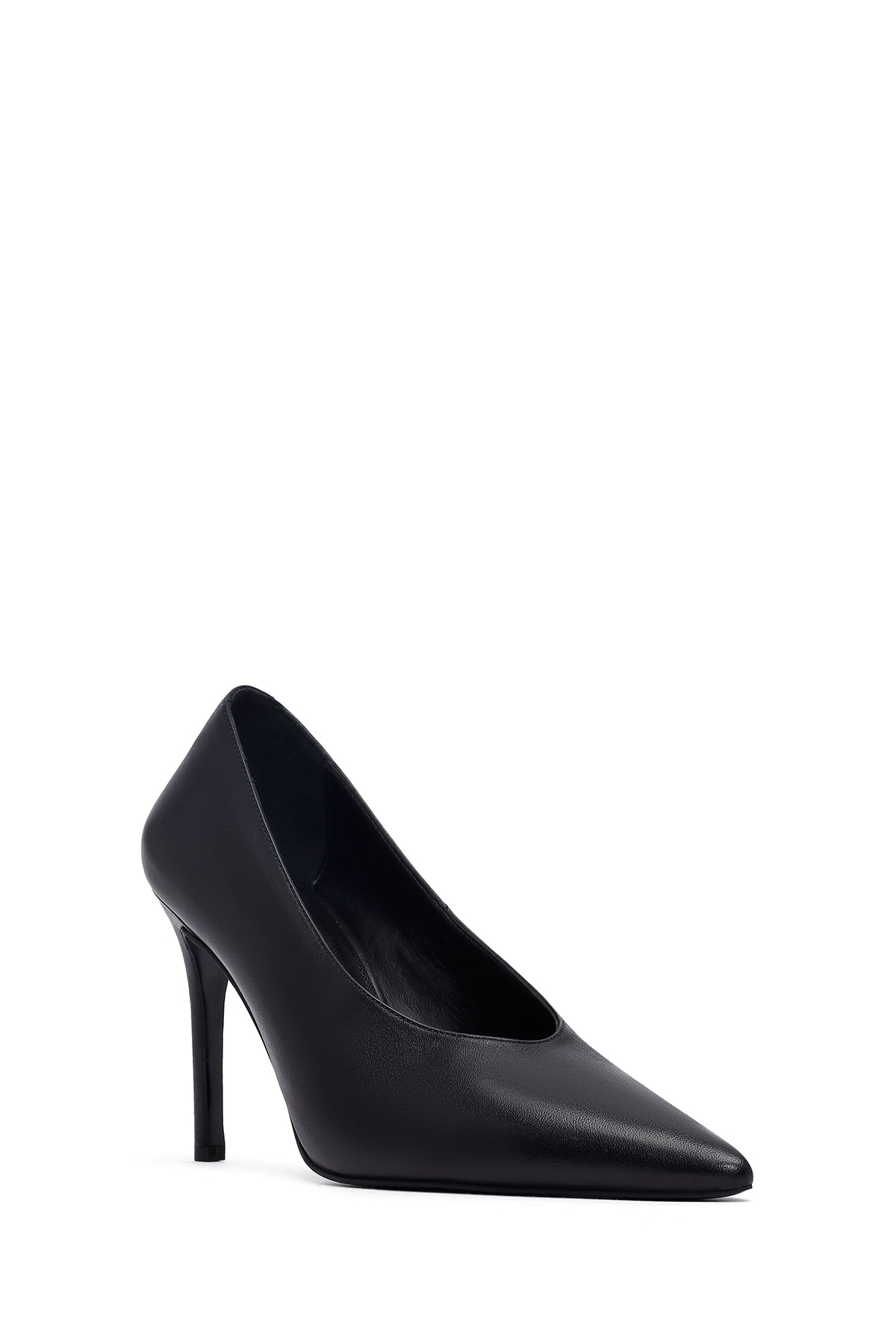 Kadın Siyah Ince Topuklu Deri Stiletto