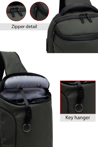 D-pack Erkek Haki Teknolojik Kumaş Çapraz Çanta
