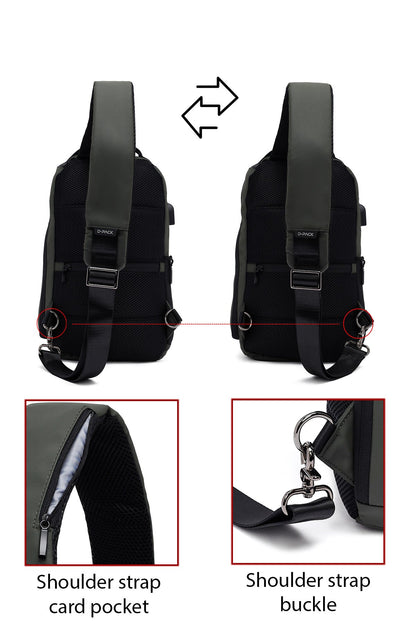 D-pack Erkek Haki Teknolojik Kumaş Çapraz Çanta