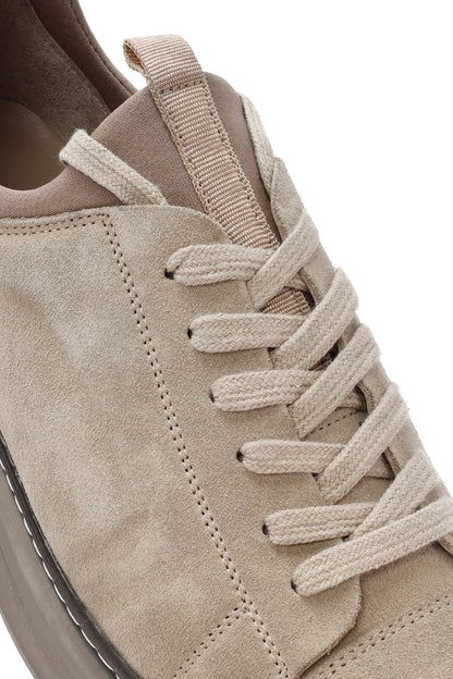 Erkek Bej Bağcıklı Süet Deri Sneaker