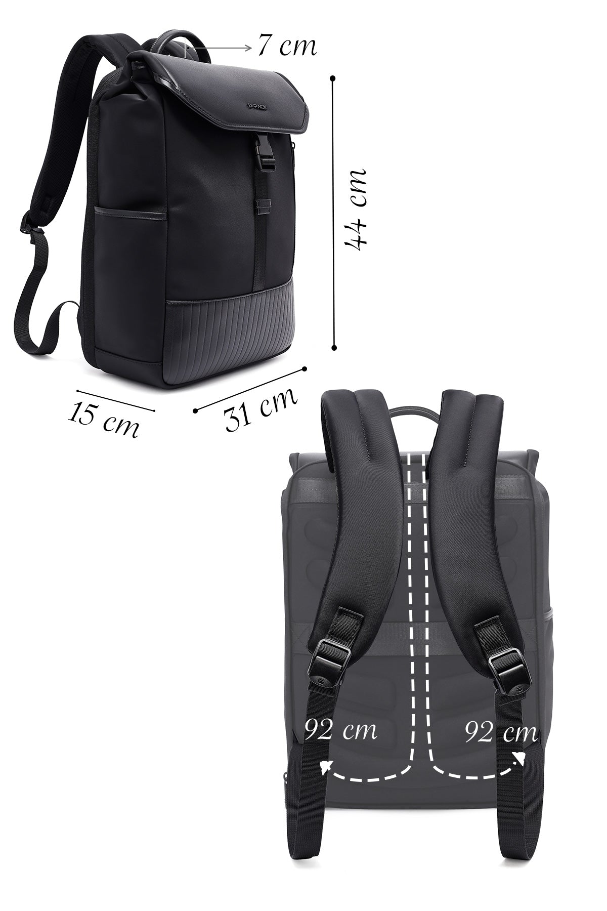 D-pack Erkek Siyah Deri Sırt Çantası