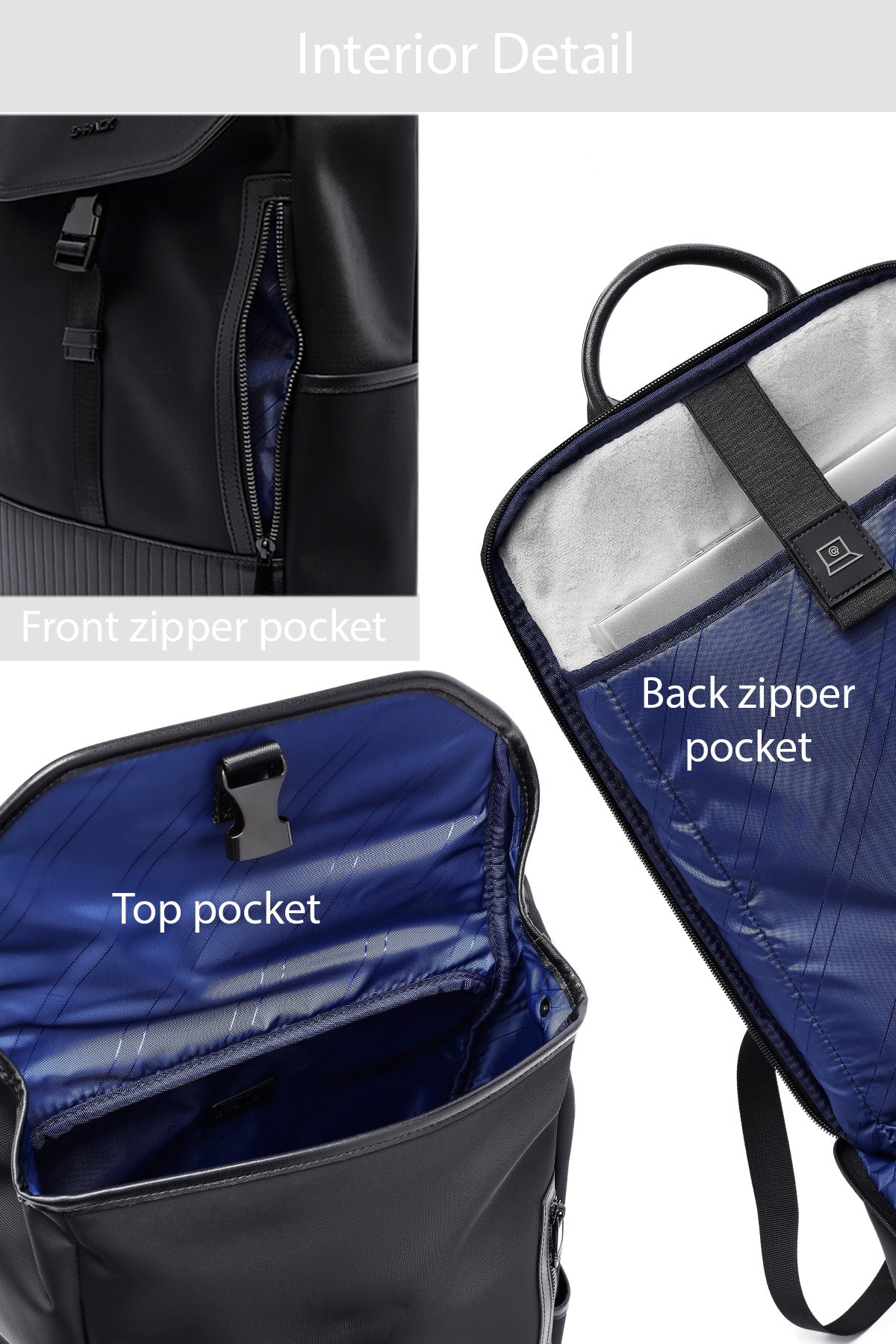 D-pack Erkek Siyah Deri Sırt Çantası