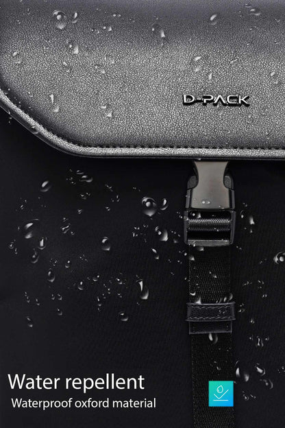 D-pack Erkek Siyah Deri Sırt Çantası