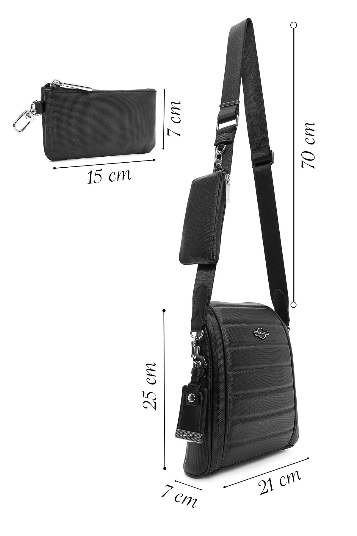 D-pack Erkek Siyah Çapraz Çanta