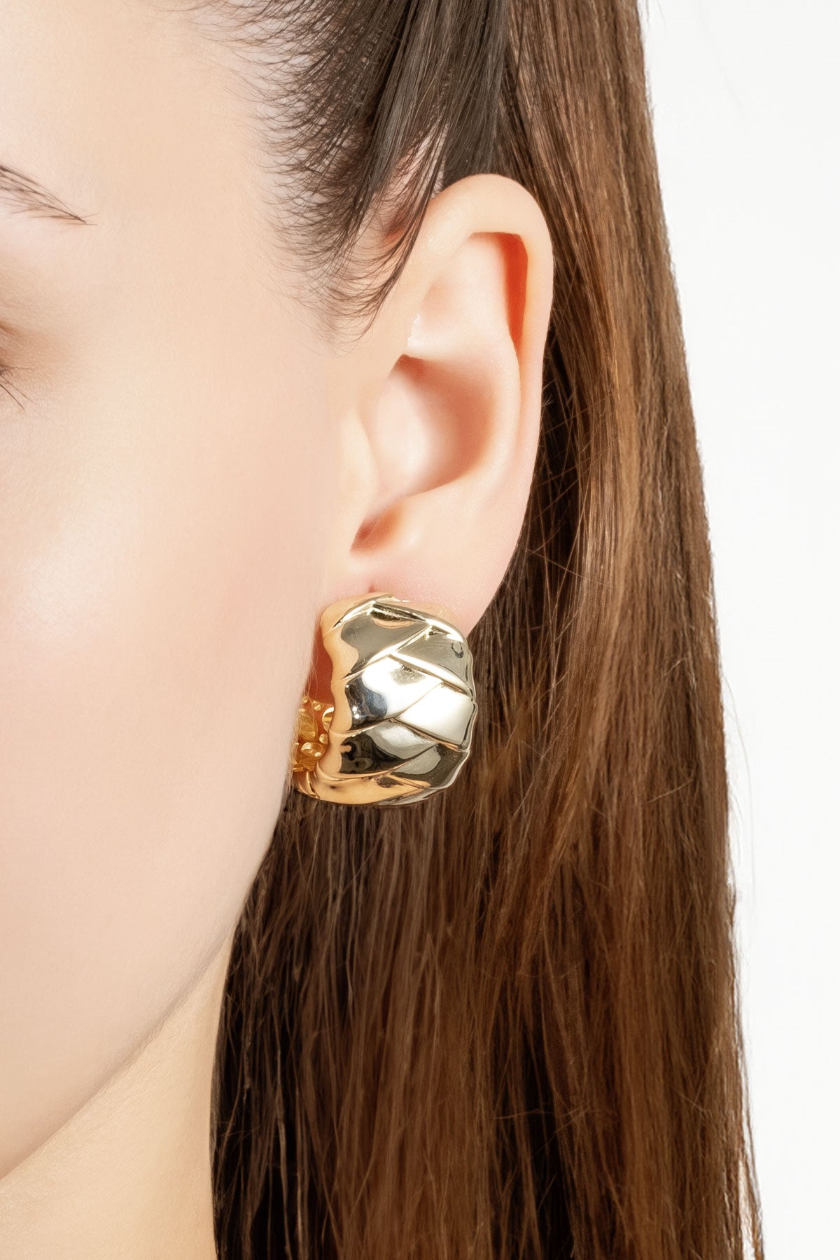 Dolce 18 Ayar Sarı Altın Kaplama Gümüş Halka Küpe 5163084499