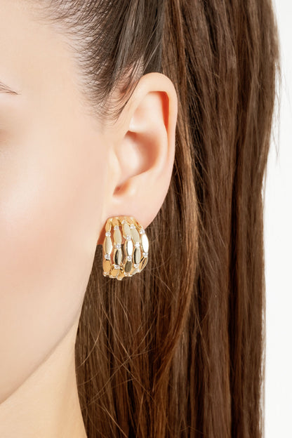 Hera 18 Ayar Sarı Altın Kaplama Gümüş Küpe 5163090144