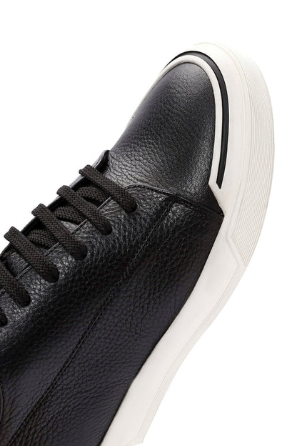 Erkek Siyah Bağcıklı Deri Sneaker