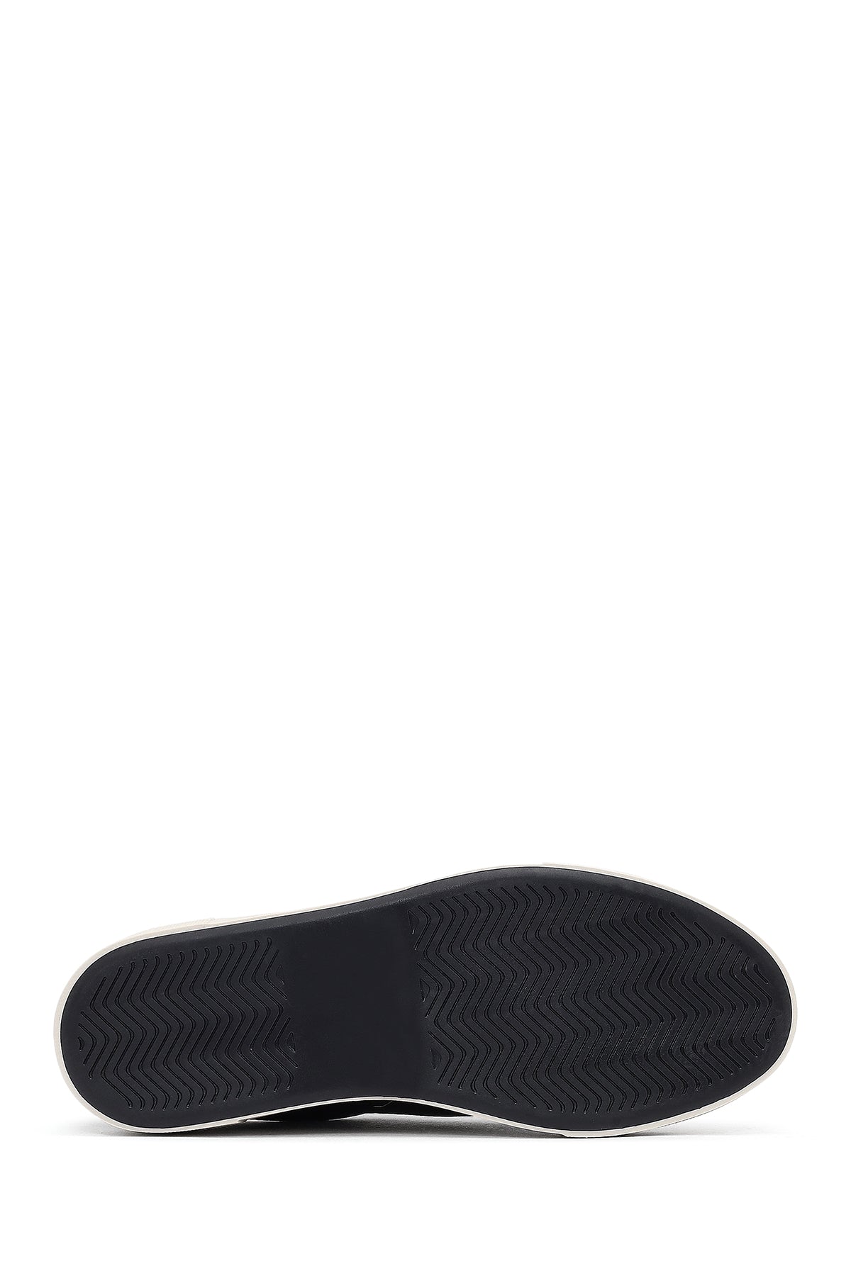 Kadın Siyah Bağcıklı Kalın Tabanlı Deri Sneaker