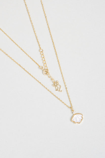 Deniz Kabuğu 18 Ayar Sarı Altın Kaplama 45 Cm Gümüş Kolye 5163794644