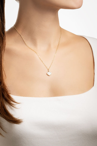 Deniz Kabuğu 18 Ayar Sarı Altın Kaplama 45 Cm Gümüş Kolye 5163794644