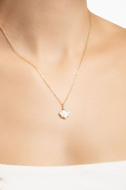 Deniz Kabuğu 18 Ayar Sarı Altın Kaplama 45 Cm Gümüş Kolye 5163794644