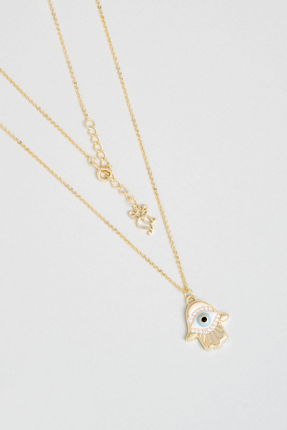 Fatma Ana Eli 18 Ayar Sarı Altın Kaplama 45 Cm Gümüş Kolye 5163860144