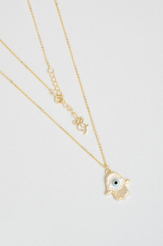 Fatma Ana Eli 18 Ayar Sarı Altın Kaplama 45 Cm Gümüş Kolye 5163860144