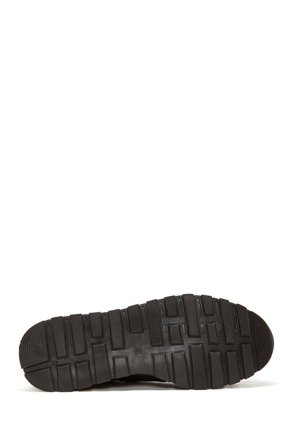 Erkek Kahverengi Bağcıklı Deri Casual Sneaker