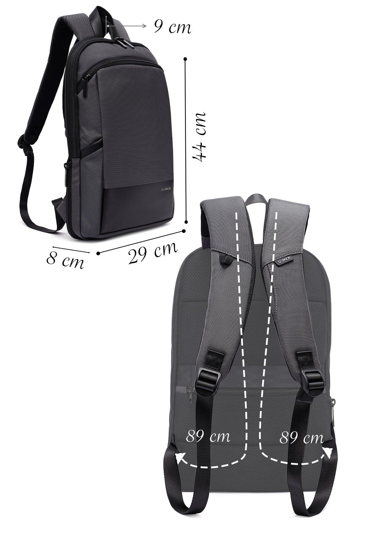 D-pack Erkek Gri Sırt Çantası