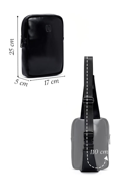 Erkek Siyah Mini Çapraz Çanta