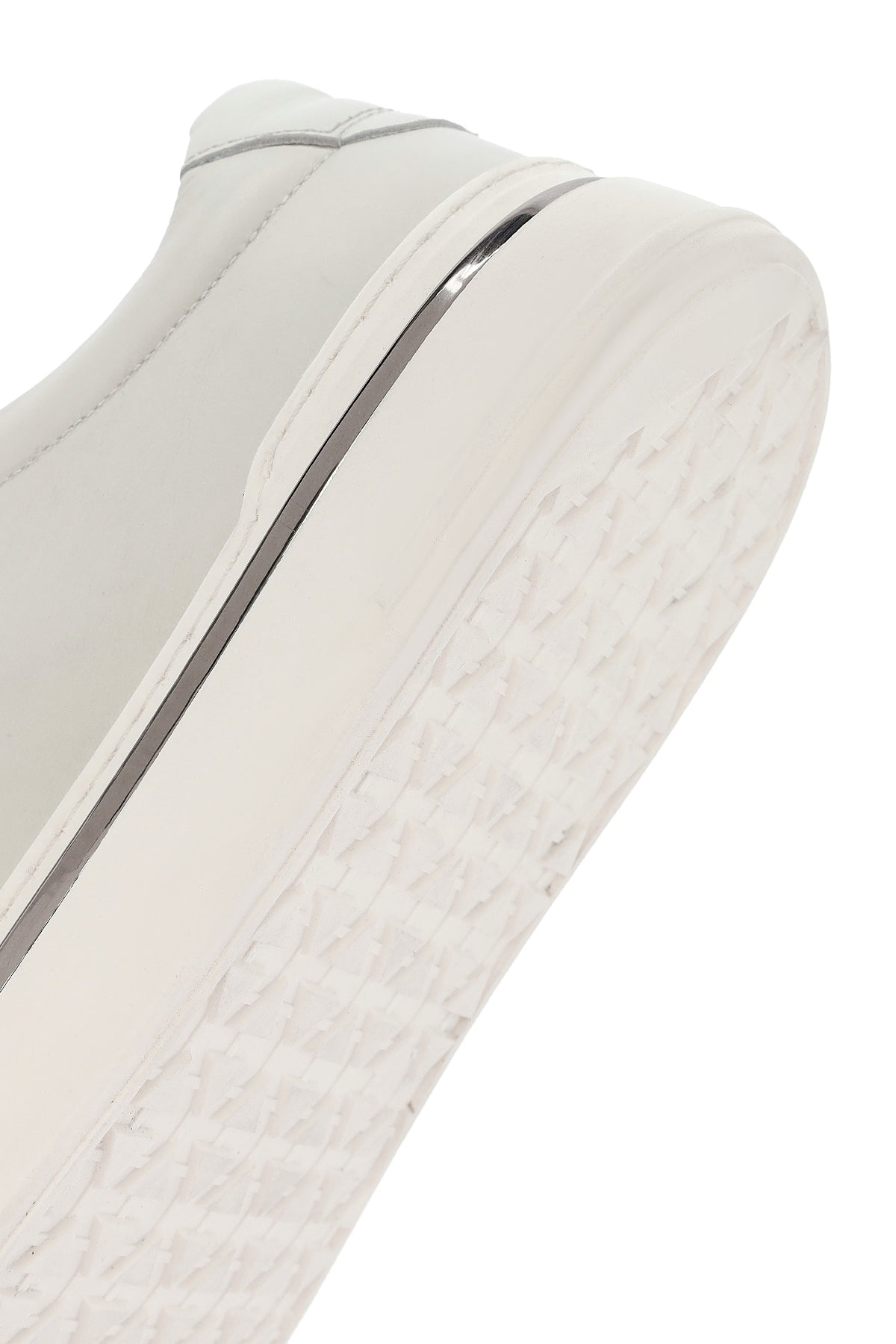 Erkek Beyaz Bağcıklı Deri Sneaker
